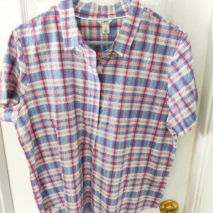 NWT LL Bean 1/2 Button Down Shirt